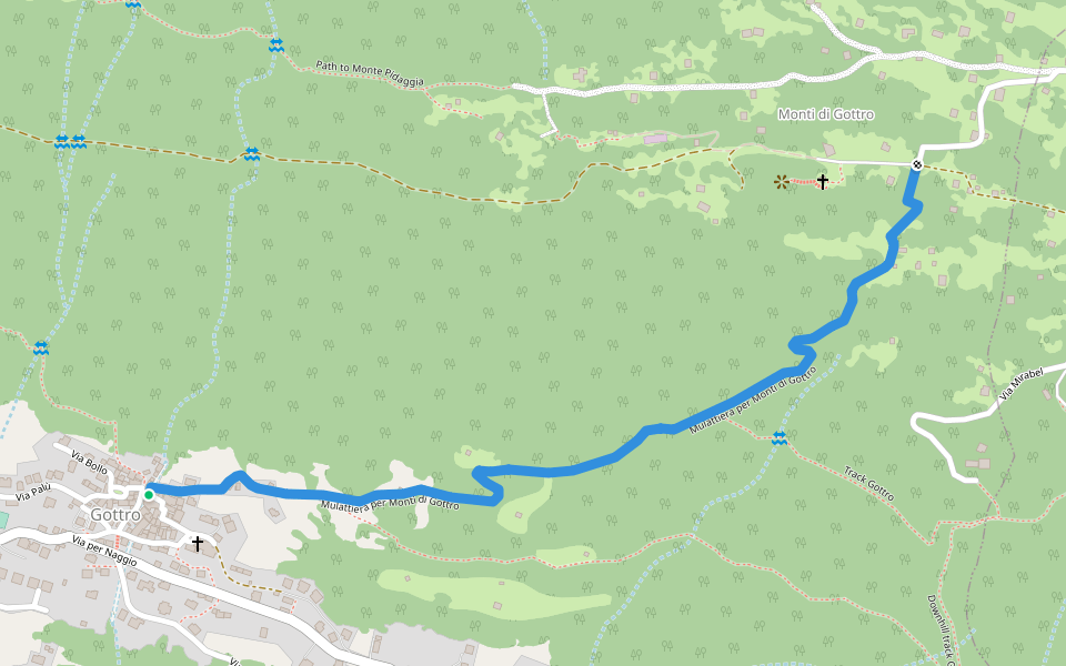 Mulattiera per Monti di Gottro walking route map in Carlazzo