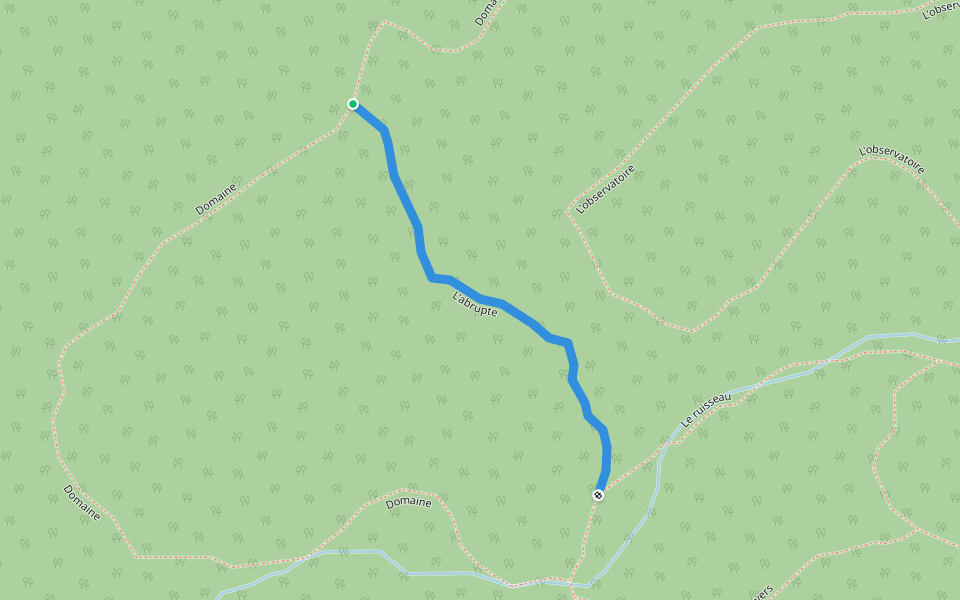 L'abrupte walking route map in Saint-Jean-Baptiste