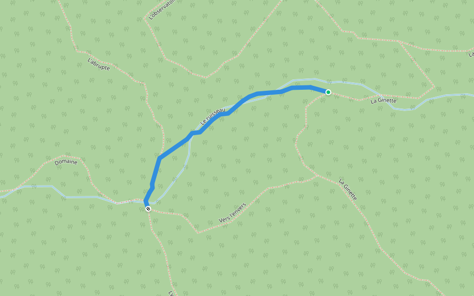 Le ruisseau walking route map in Rougemont