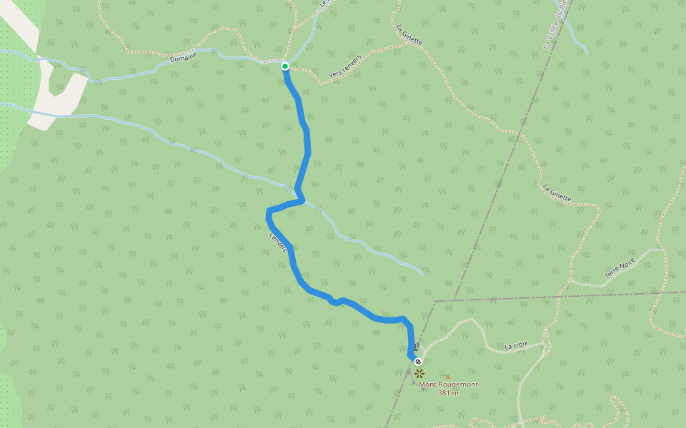 L'envers walking route map in Saint-Jean-Baptiste