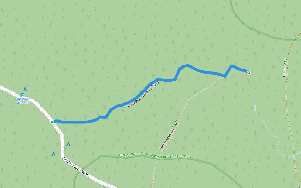 Bentley Plain Walking Track walking route map in Nunniong