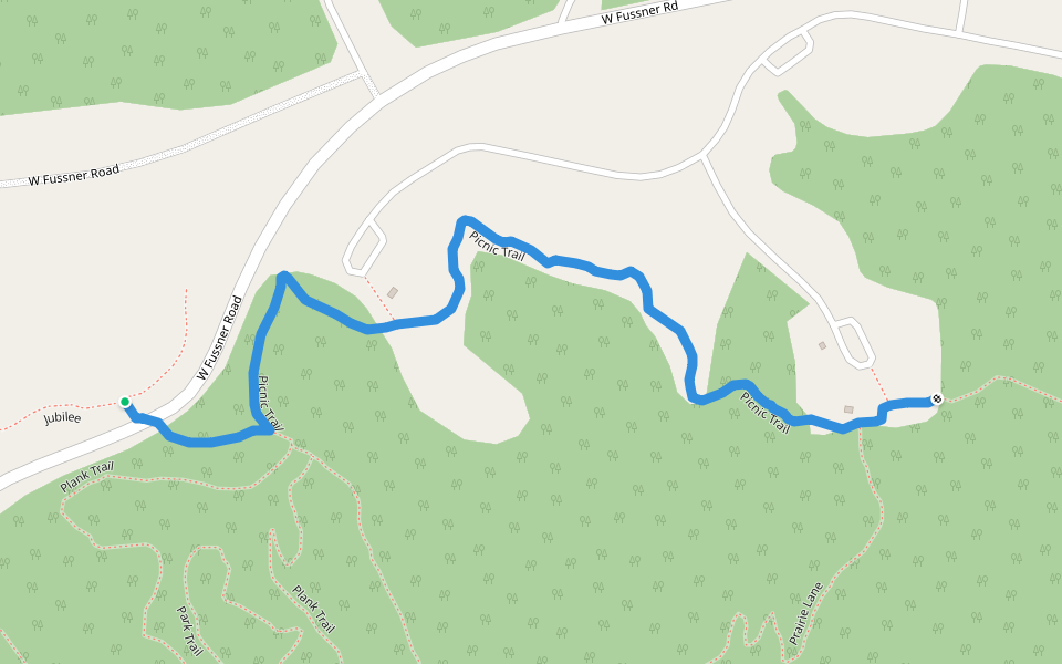 Picnic Trail walking route map in Brimfield