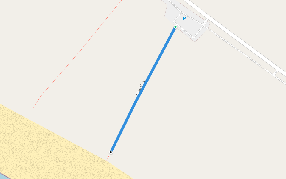 Pasarela 2 walking route map in Huelva