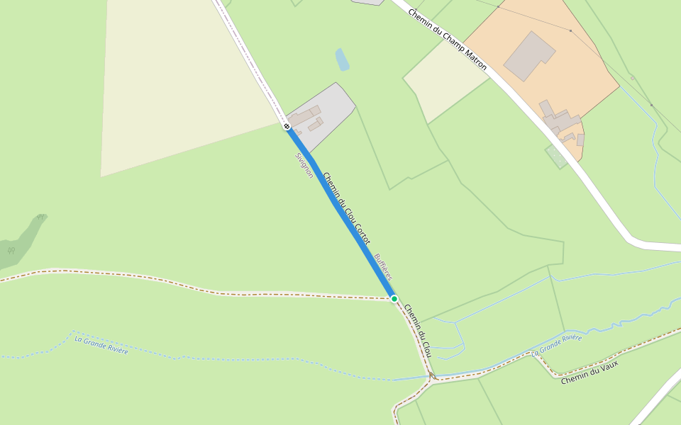 Chemin du Clou Cortot walking route map in Buffières