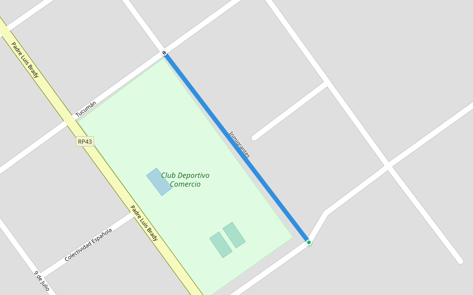 Inmigrantes walking route map in Suipacha