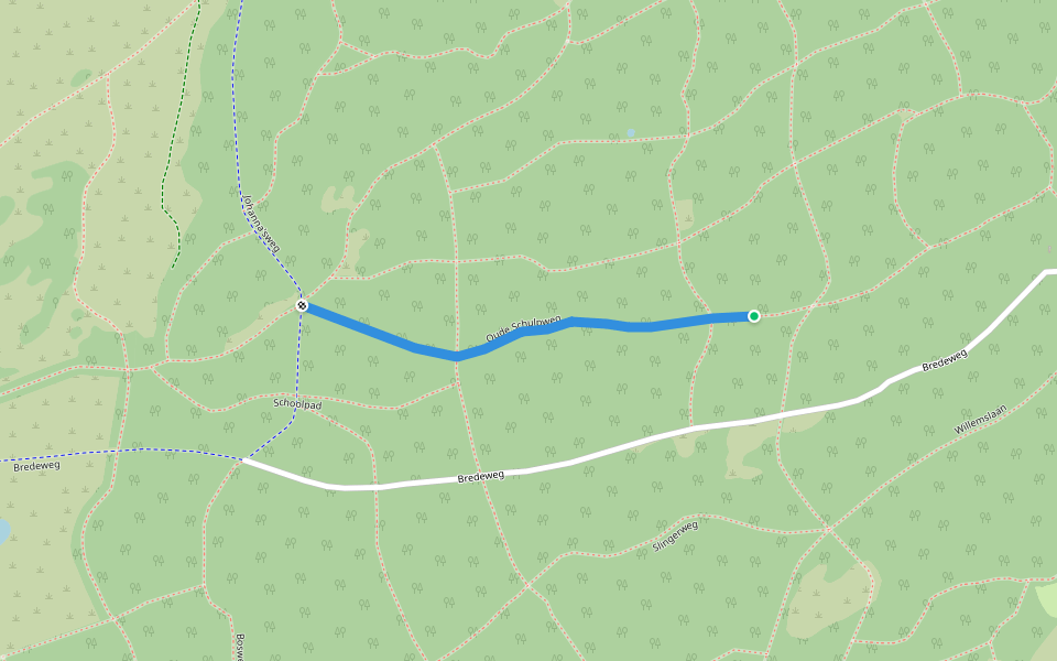 Oude Schulpweg walking route map in Castricum