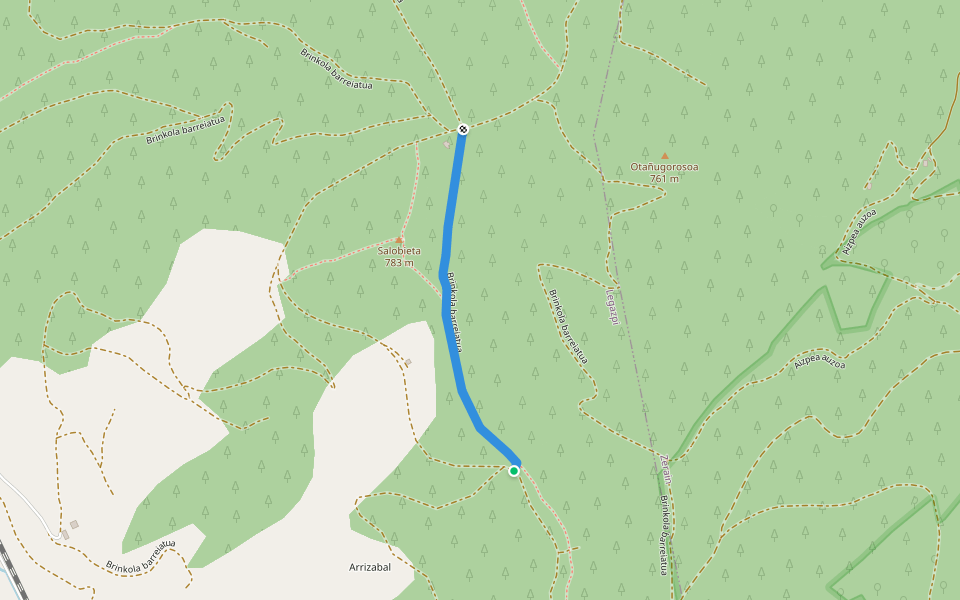 Brinkola barreiatua walking route map in Legazpi