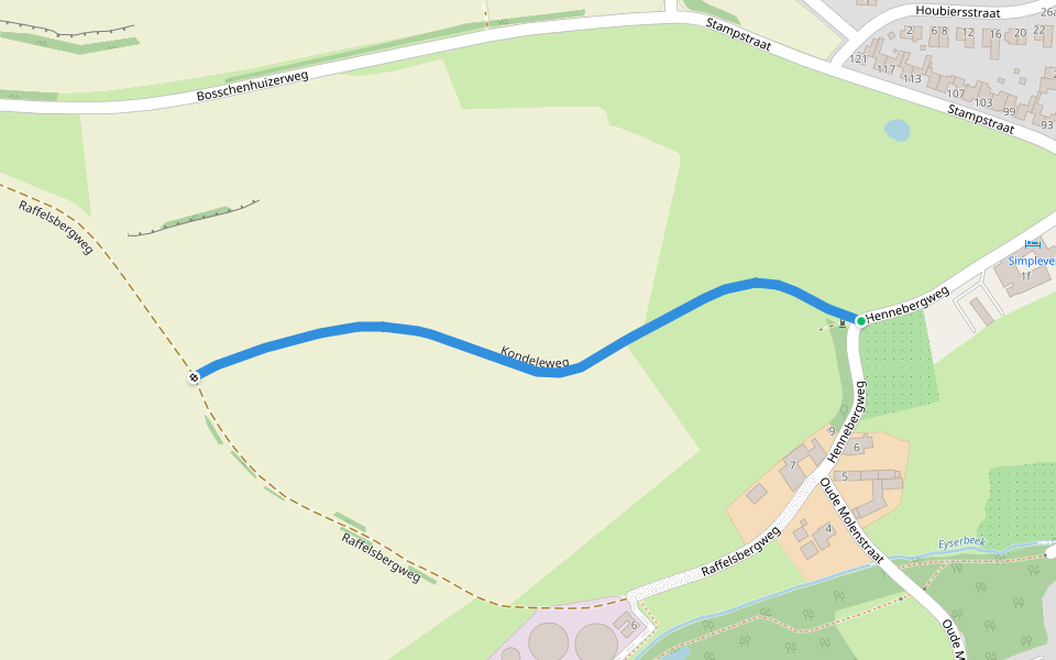 Kondeleweg walking route map in Simpelveld