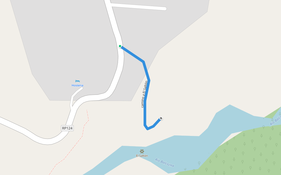 camino a El Saltón walking route map in Villa de Balcozna