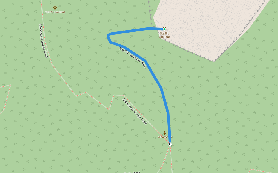 Big Slip Lookout Track walking route map in Aokautere