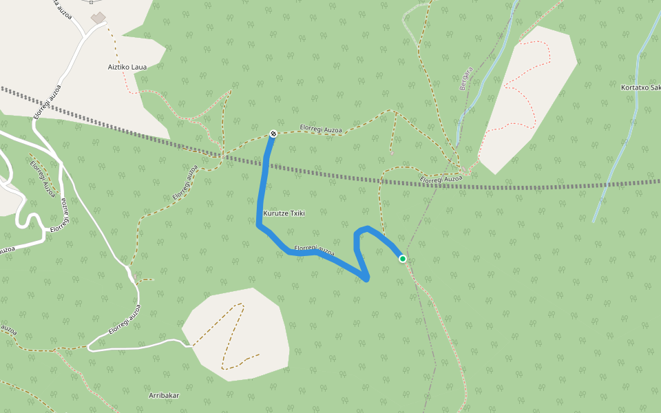 Elorregi auzoa walking route map in Antzuola