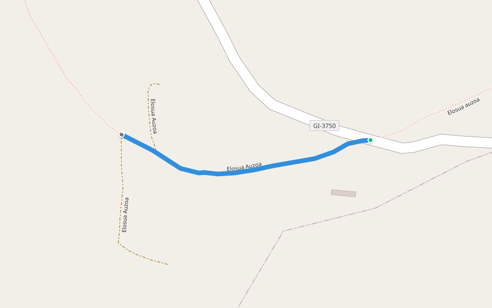 Elosua Auzoa walking route map in Antzuola