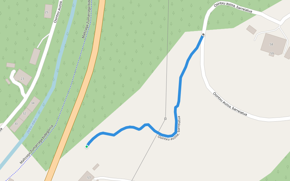 Osintxu auzoa, barreiatua walking route map in Osintxu