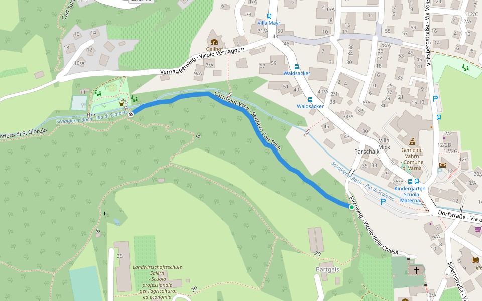 Carl-Toldt-Weg - Sentiero Carl Toldt walking route map in Varna