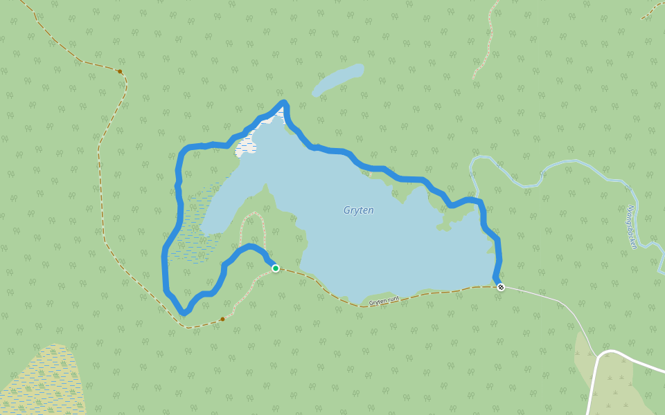 Gryten runt walking route map in Degerfors
