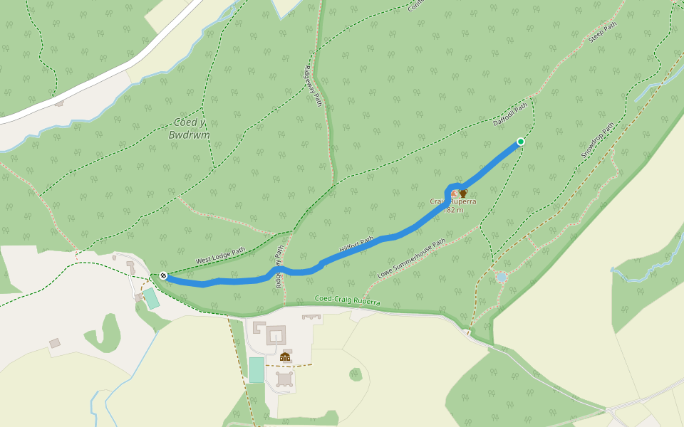 Hillfort Path walking route map in Lower Machen