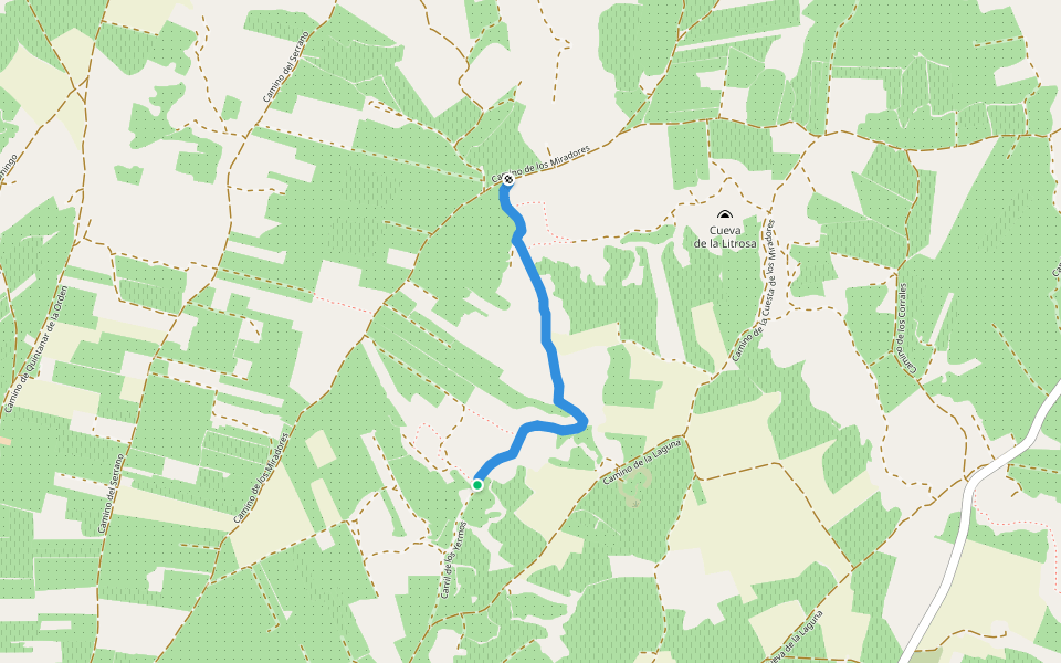 Carril de los Yermos walking route map in Campo de Criptana