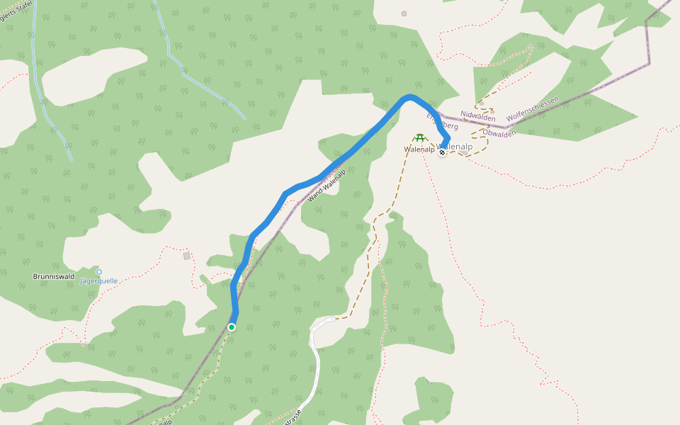 Wand-Walenalp walking route map in Engelberg