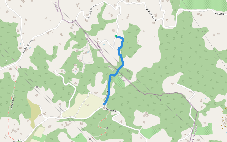 sentiero CAI F2 walking route map in loc. Nave, Sarzana