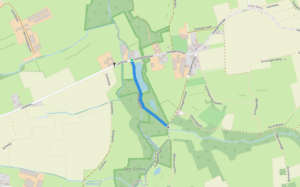 Meulendreef walking route map in Erpe-Mere