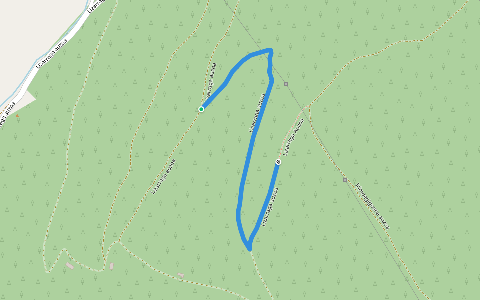Lizarraga auzoa walking route map in Antzuola