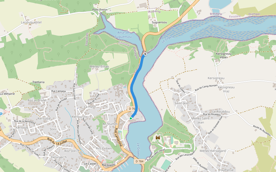 Allée de Penryn walking route map in Audierne