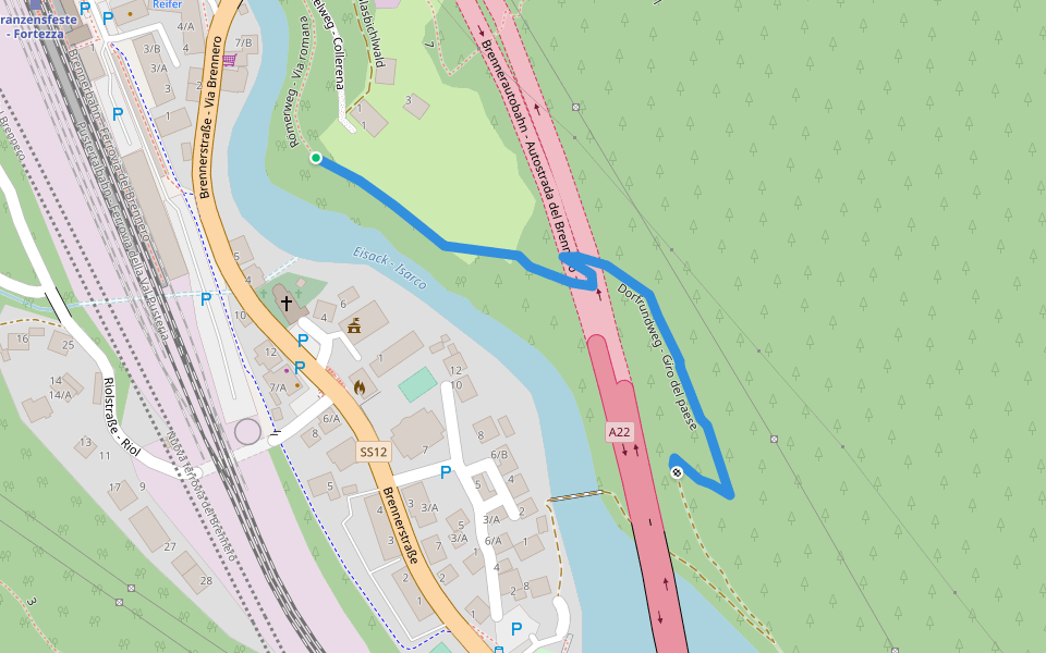 Dorfrundweg - Giro del paese walking route map in Fortezza
