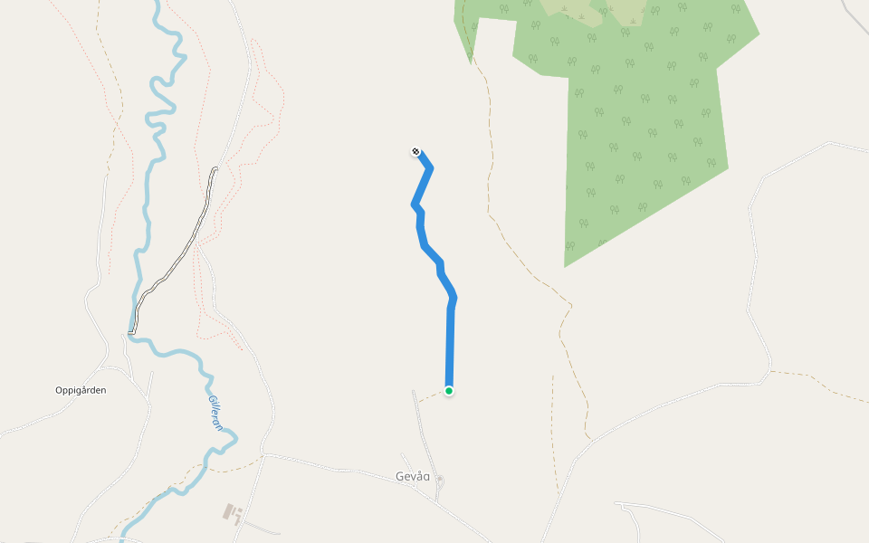 Skoterled walking route map in Gevåg