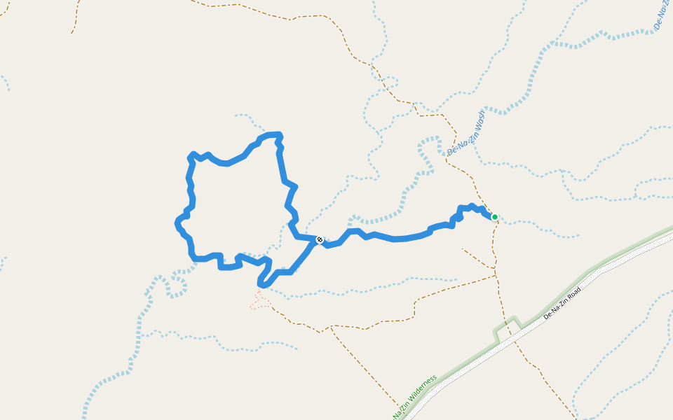 De Na Zin Wilderness Trail walking route map in Bloomfield
