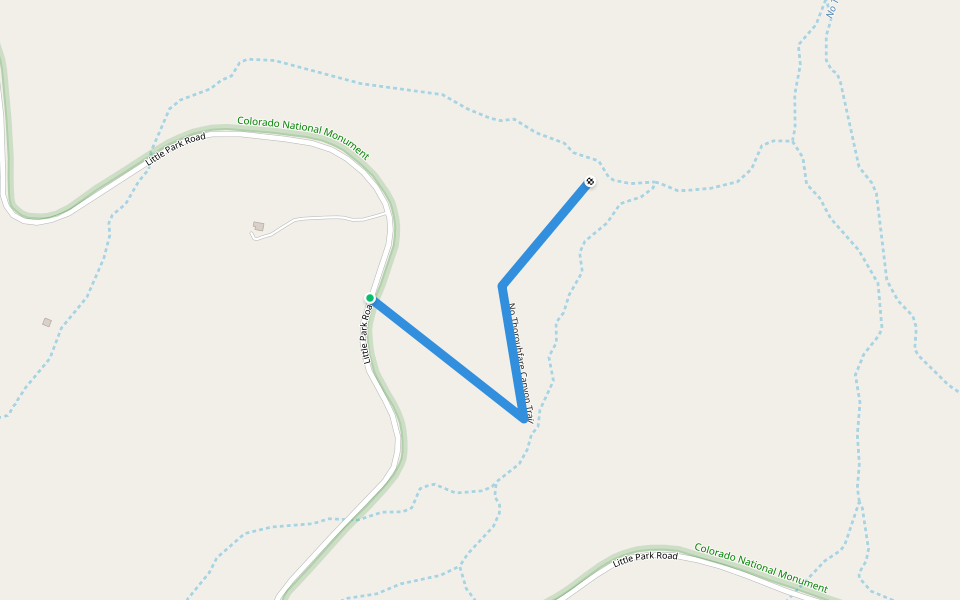 No Thorouhfare Canyon Trail walking route map in Glade Park