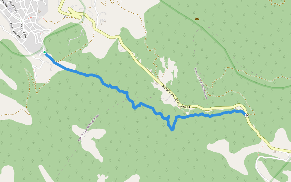 Καλάβρυτα -Ξηρόκαμπος walking route map in Kalavrita