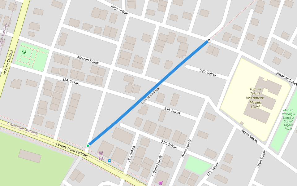 Gonca Caddesi walking route map in Balıkesir