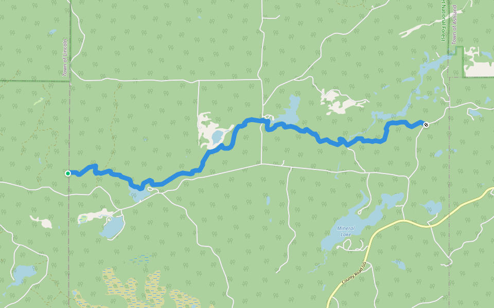 North Country Trail walking route map in Marengo