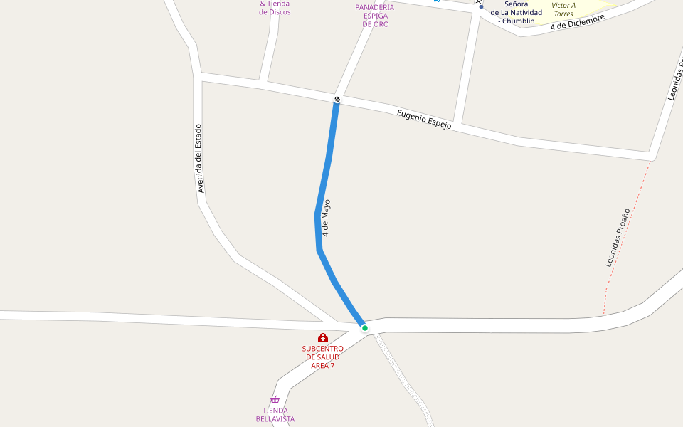 4 de Mayo walking route map in Chumblin