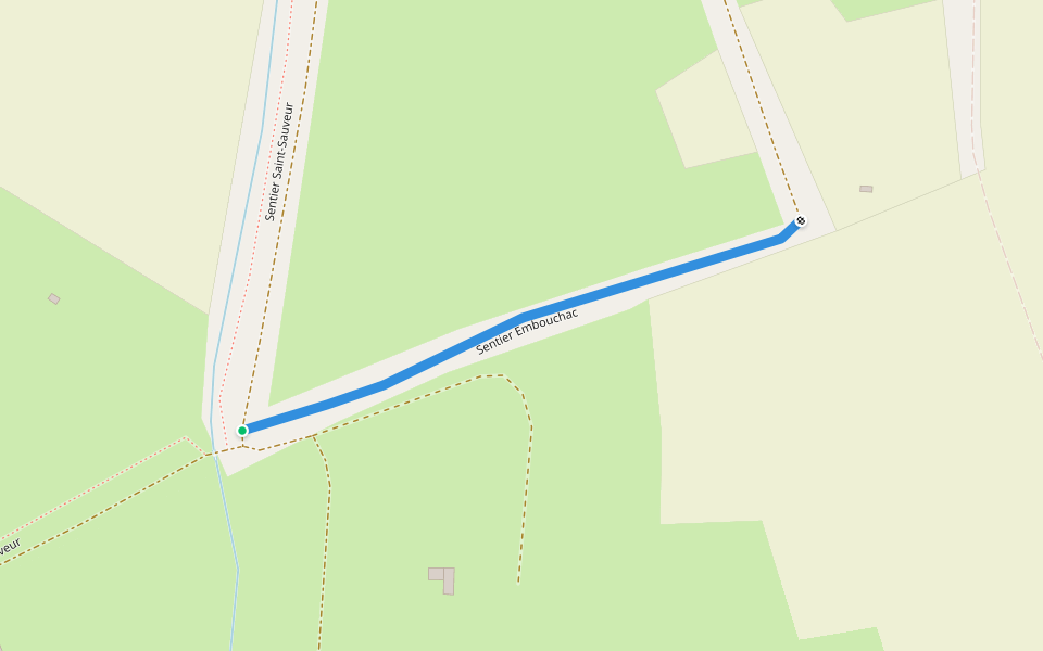 Sentier Embouchac walking route map in Lattes