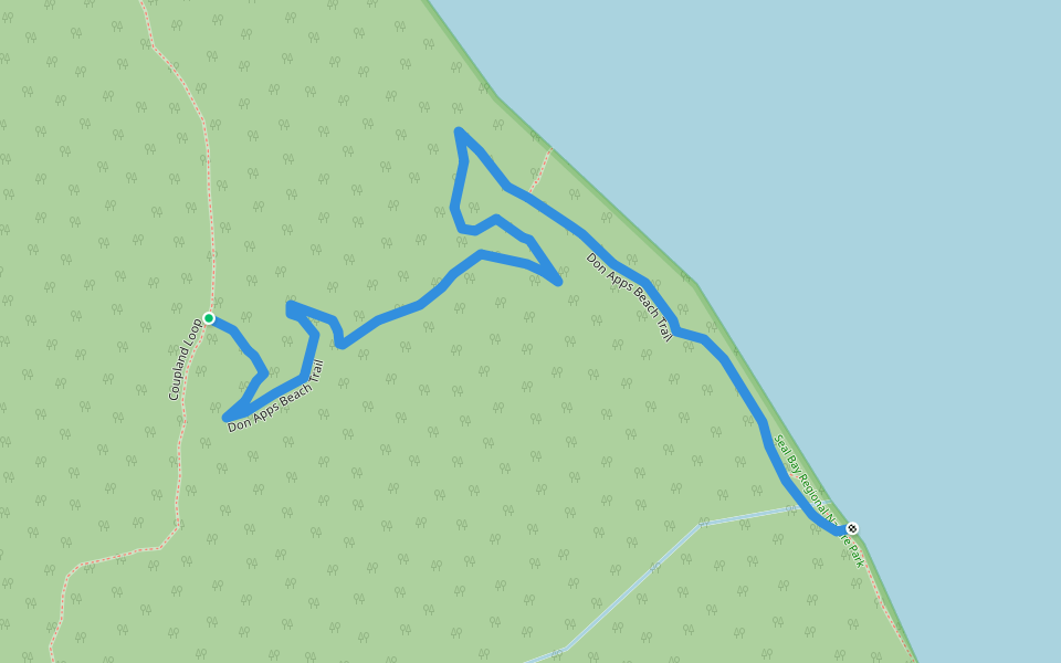 Don Apps Beach Trail walking route map in Courtenay