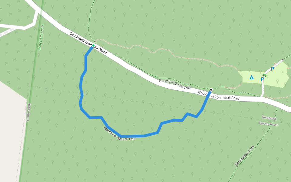Moritimer Nature Trail walking route map in Gembrook
