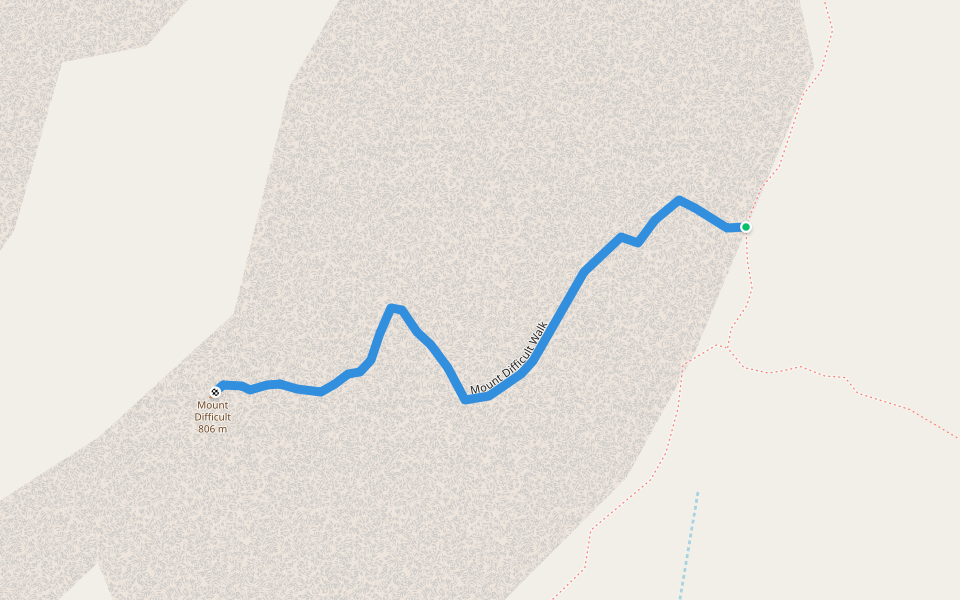 Mount Difficult Walk walking route map in Wartook