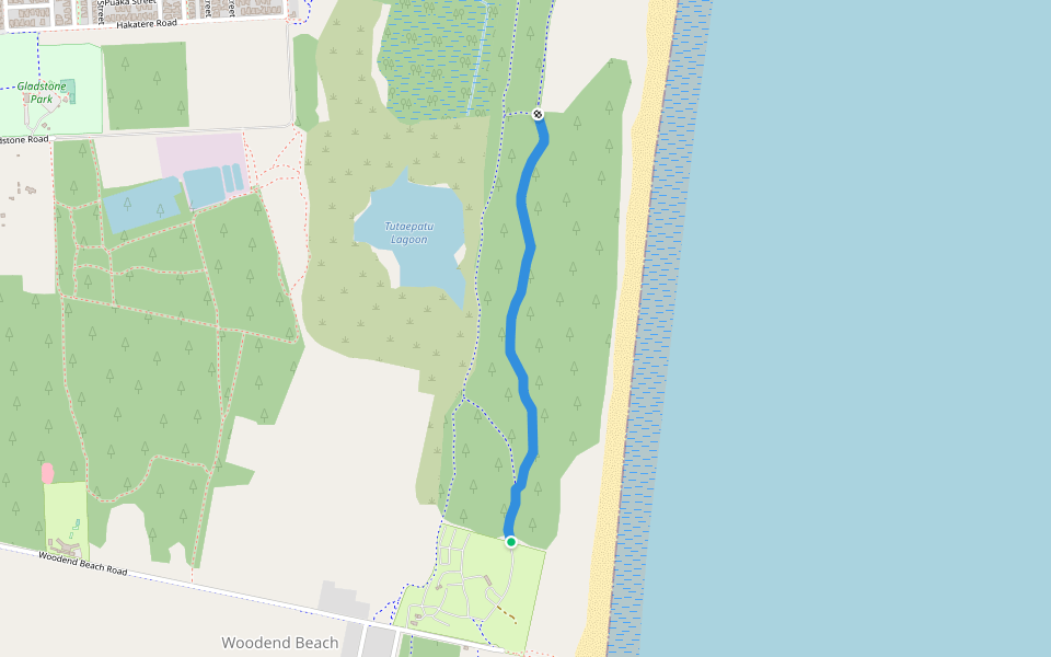 Pegasus Walkway walking route map in Woodend Beach