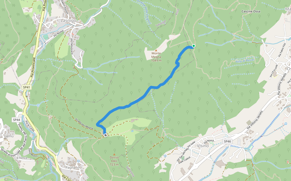 La Strada della Benna walking route map in Valbrona