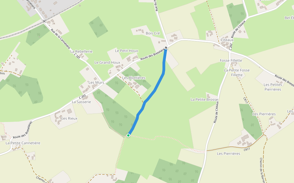 CR10 walking route map in Bonnétable