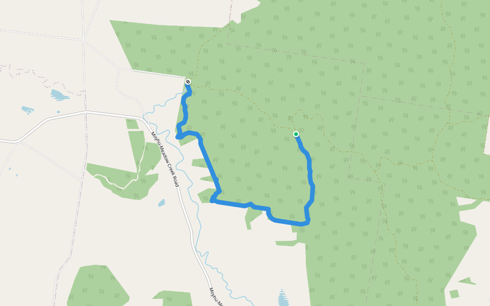 Motorbike track walking route map in Meadow Creek