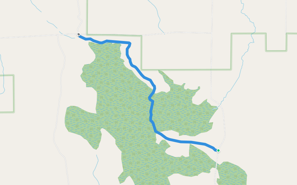 Snowmobile Trail walking route map in Tomahawk