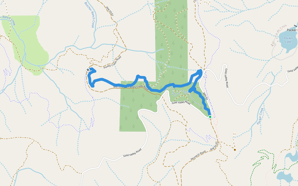 Sunrise Trail walking route map in Sierra City