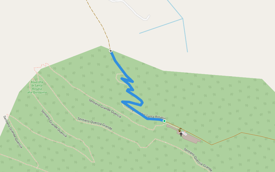 pellegrinaggio S. Rosalia walking route map in Monte Quisquina