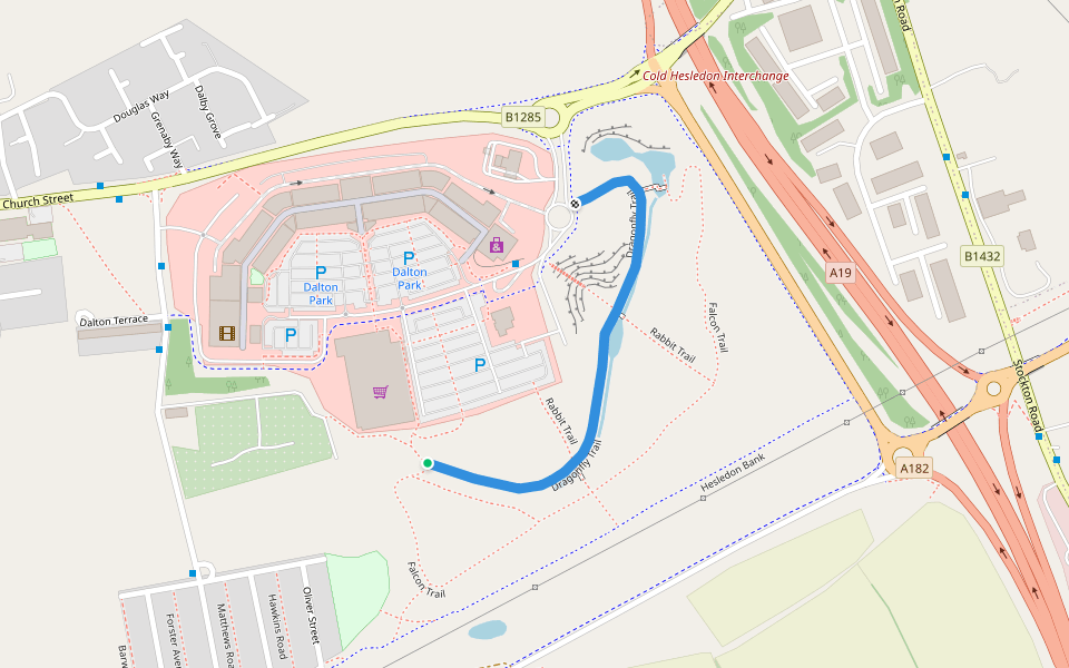 Dragonfly Trail walking route map in Murton