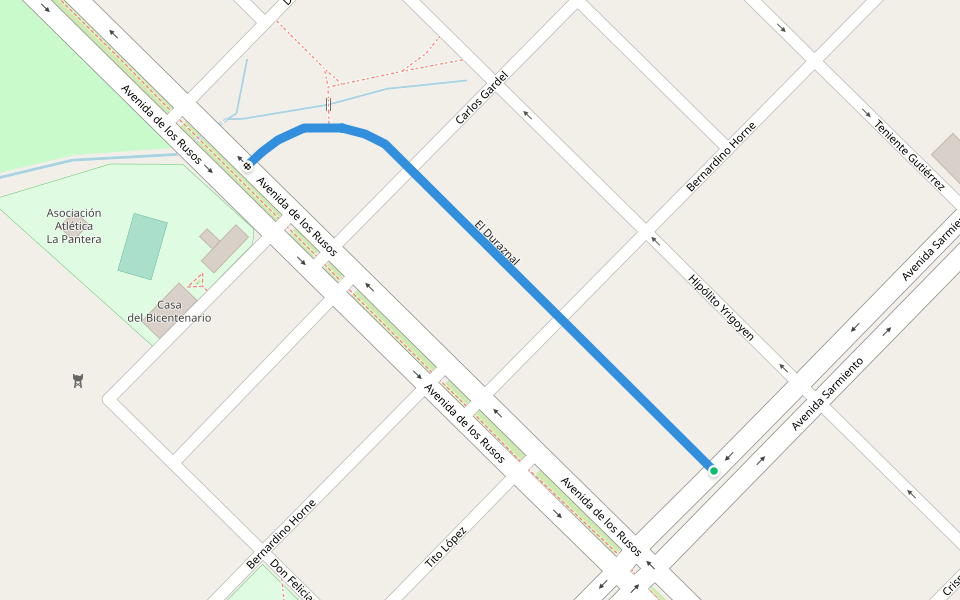 El Duraznal walking route map in San Salvador