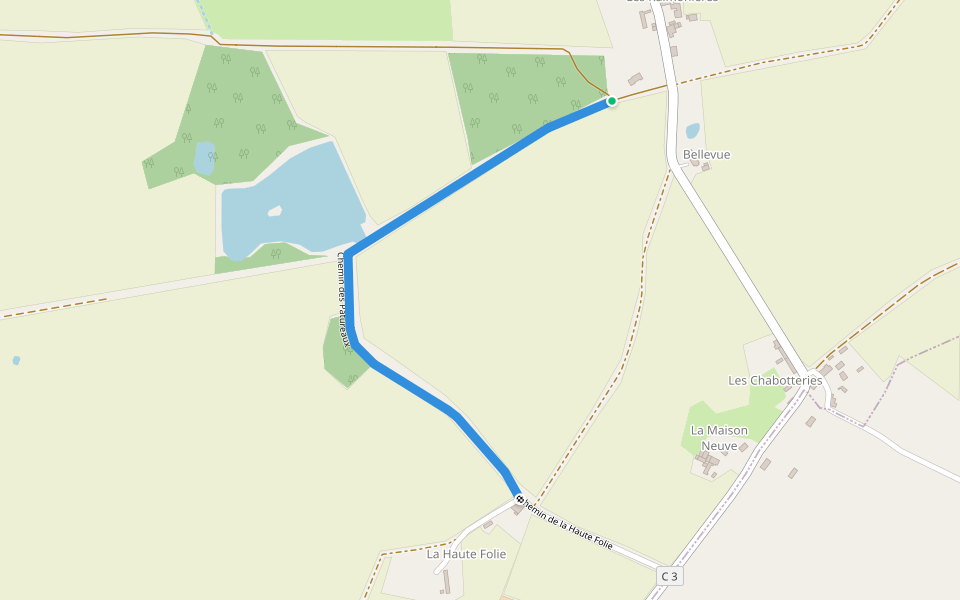 Chemin des Patureaux walking route map in Bressuire