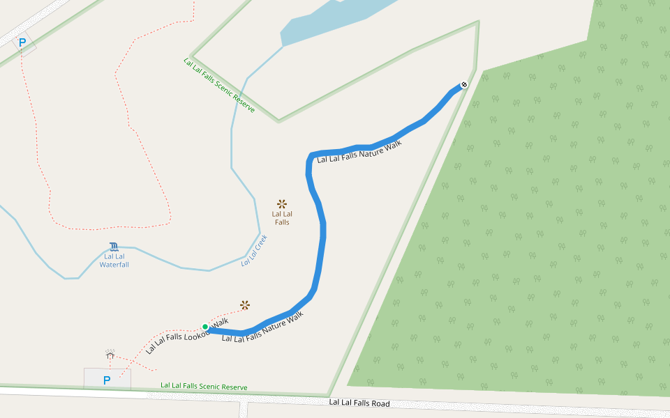 Lal Lal Falls Nature Walk walking route map in Lal Lal