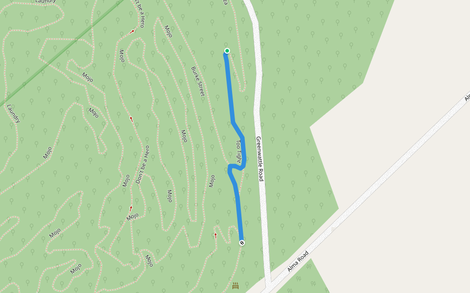 Too Tight walking route map in Beechworth
